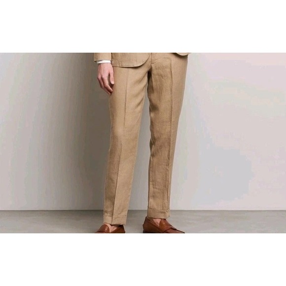 NEW Polo Ralph Lauren Soft Modern LINEN flat front Suit Pants